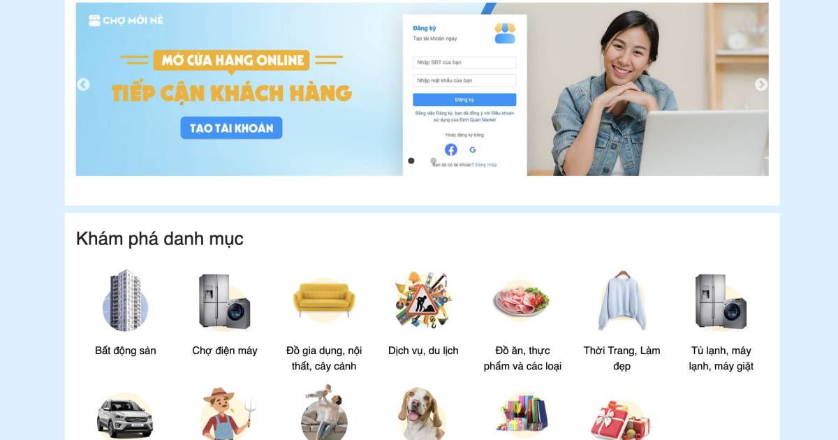 Thiết kế website tương tự chợ tốt ở đâu?